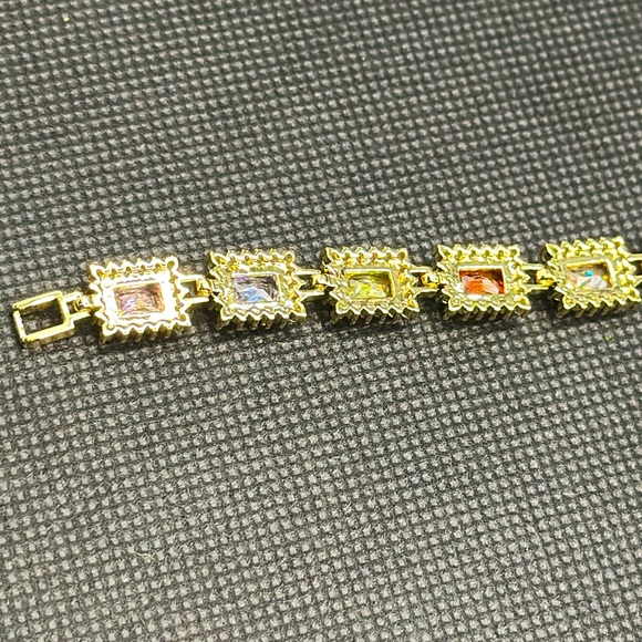 18K Yellow Gold Plated Multi-colored CZ bracelet from Pretty Bird🩷💜💚❤️🧡 - Picture 5 of 7